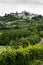 Vertical of Vineyards & Town in Piedmont, Italy