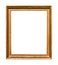 Vertical vintage wooden painting frame isolated