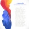 Vertical watercolor red and blue colorful background for text decoration