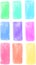 Vertical watercolor style pop colorful background set