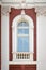 A vertical window with columns. Architectural detail.
