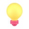 Vertical yellow illuminated light bulb business solution innovation idea realistic 3d icon vector