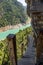 Vertiginous impressive hanging footbridges of Montfalco., Spain