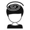 Vertigo spiral head icon simple vector. Face dizzy