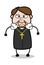 Very Aggressive - Cartoon Priest Religious Vector Illustration