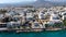Very amazing aerial view of the city of Agios Nikolaos. Greece Crete