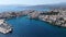 Very amazing aerial view of the city of Agios Nikolaos. Greece Crete