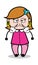 Very Angry - Retro Cartoon Female Housewife Mom Vector Illustration