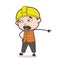 Very Angry and Shouting Expression - Cute Cartoon Male Engineer Illustration