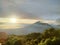 very beautiful sumbing mountain seen from mount sindoro, Indonesia