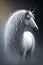 Very beautiful White Unicorn spirit fantasy portrait art wall design, poster Ai generated