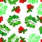 Very berry, cranberry and gooseberry on white background. Seamless pattern, vector.