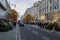 Very busy Oxford Street in London with Christmas decorations