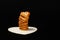 Very Close-Up, Hearts Shaped Biscuit Stack, Biscuits Heap On Hearts Shaped Plate, Isolated With Black Background