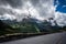 Very cloudy, obstructed views along Glacier National Park Going to the Sun Road