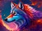 Very Colorful and Beautiful Wolf