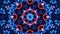 Very colorful and intricate design with blue background. Kaleidoscope VJ loop