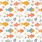 very cute fish clipart seamless pattern. tile