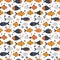 very cute fish clipart seamless pattern. tile