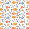 very cute fish clipart seamless pattern. tile
