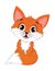Very cute red fox cartoon character