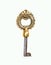 Very decorative antique steel and brass key