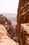 The very deep canyon in Petra