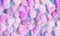 Very delicately painted magical   3d rendered Balls in blue pink, purple, light grey . Decorative vibrant, neon tilted ripples