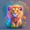 Very detailed cute lion. Generate Ai.