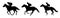 Very detailed vector of three jockeys and horses