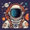 Very details astronaut ,lost in galaxy background - 1