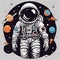 Very details astronaut ,lost in galaxy background - 1