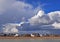 A very dramatic cloudy sky over the Kent coastline