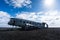 A very famous American plane wreck in Iceland located on the Black Sand Beach near town of Vik