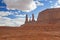 The Very Famous and Unique Three Sisters Buttes in Monument Valley in Utah State, USA