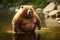 Very fat bear, created with Generative AI technology