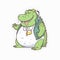 Very Fat Crocodile Dressed in Hiphop happy emotion created with ai