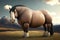 Very fat horse, created with Generative AI technology