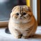 Very Fat Scottish Fold Kitten in the House