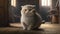 Very Fat Scottish Fold Kitten in the House