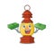 Very happy lantern Scroll character with money on hands