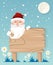 Very Happy winter,santa claus and with wood sign