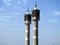 a very high tall minarets of a mosque at the river Nile bank with a beautiful design and shape, Masjid mosque is a religious place