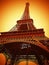 A very interesting sunset The Eiffel Tower is a metal structure built on the Champ de Mars near the Seine in Paris.