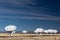 Very Large Array of radio astronomy observatory dishes in the New Mexico desert, space exploration, science technology