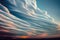 a very long cloud formation in the sky at sunset or sunrise or sunset