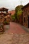 Very Narrow Streets Of A Quaint Village With Its Black Slate Roofs In Madriguera. Architecture Vacation Travel Rural Life.