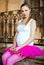 A very nice portrait of a beautiful pregnant girls ballet tutu p