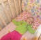 Very nice sweet baby sleeping in crib