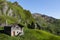 Very old abandoned traditional alpine house, Piedmont, Italy